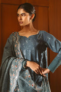 Cross Stitch | Luxe Atelier 25 | MAJESTIC TEAL Custom Size Blue Gray Silk