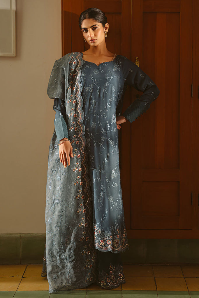 Cross Stitch | Luxe Atelier 25 | MAJESTIC TEAL XS Blue Gray Silk