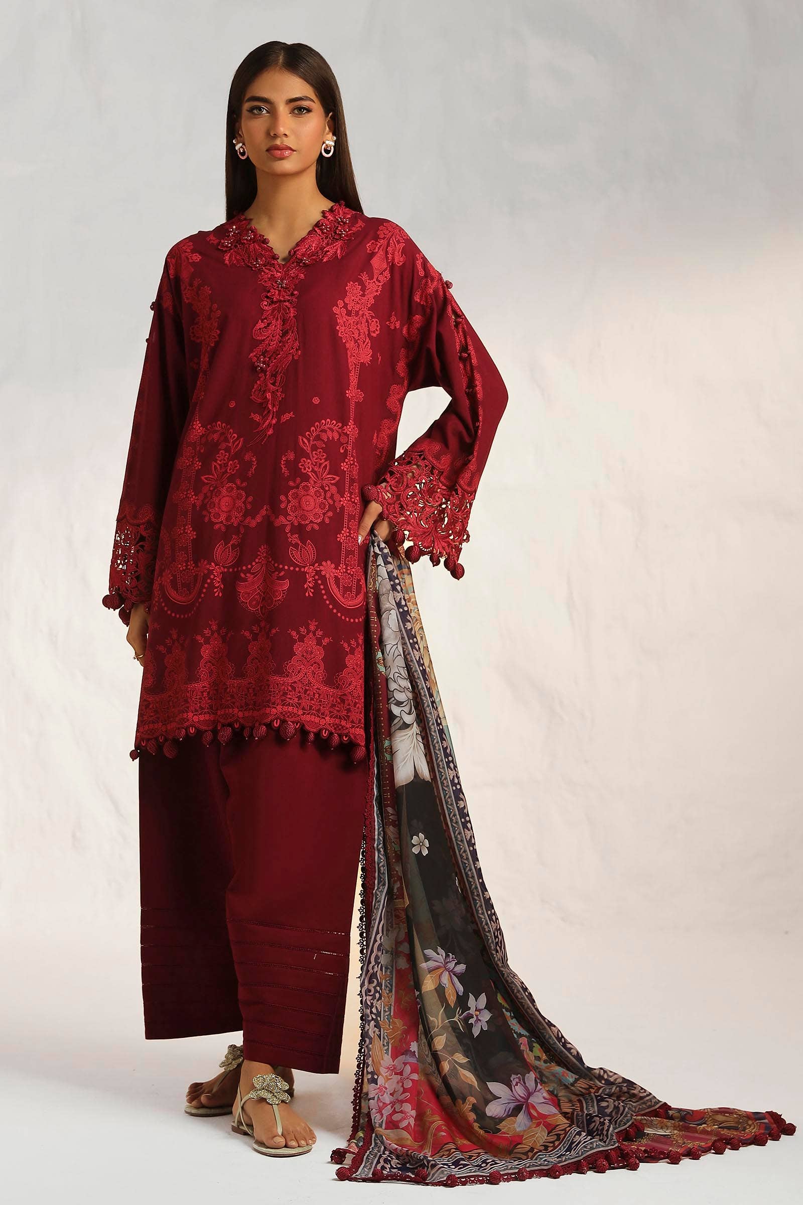 Sana Safinaz | Muzlin Summer 24 | 008B-CK -  Sana Safinaz Luxury -  Saira Sultan