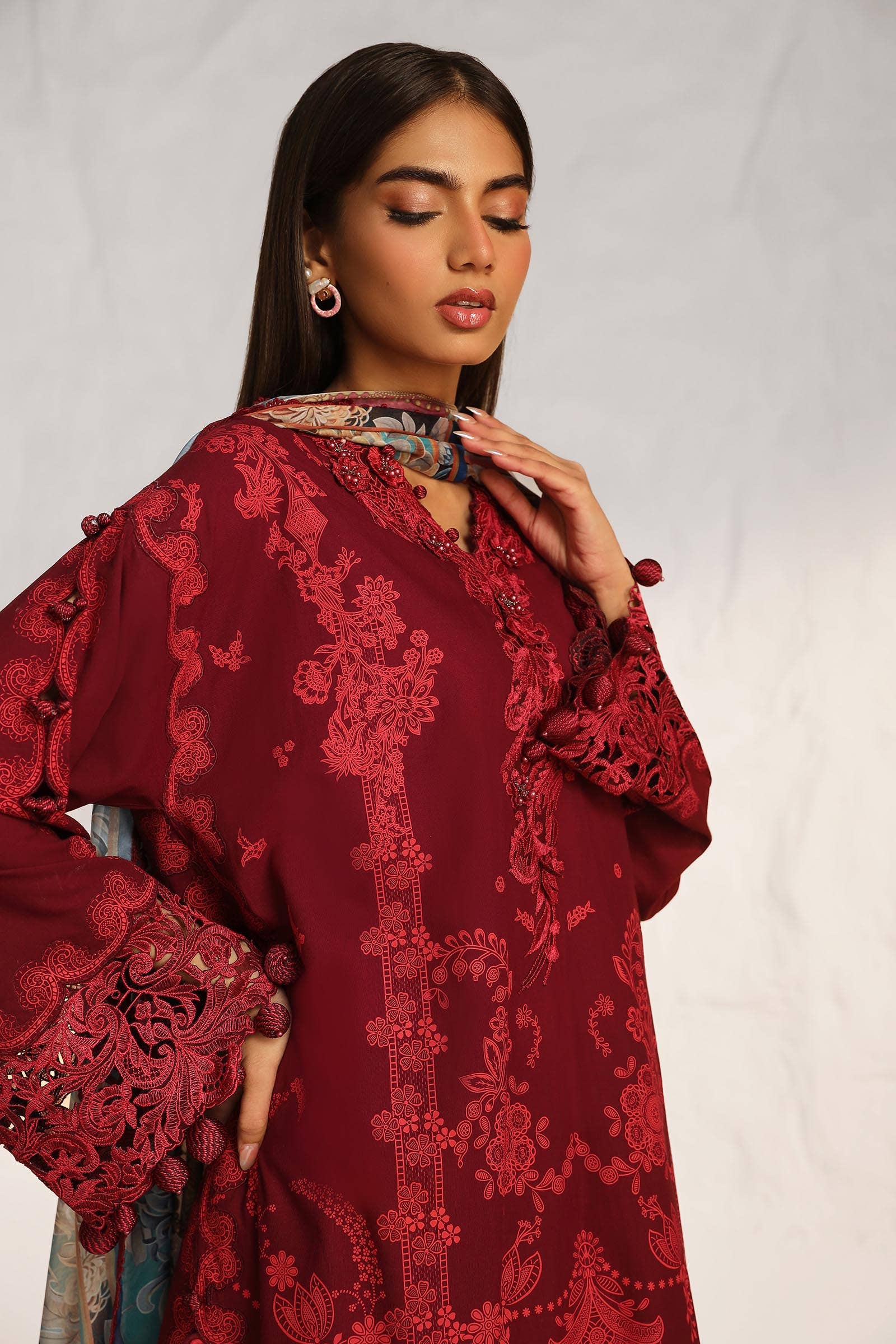 Sana Safinaz | Muzlin Summer 24 | 008B-CK -  Sana Safinaz Luxury -  Saira Sultan