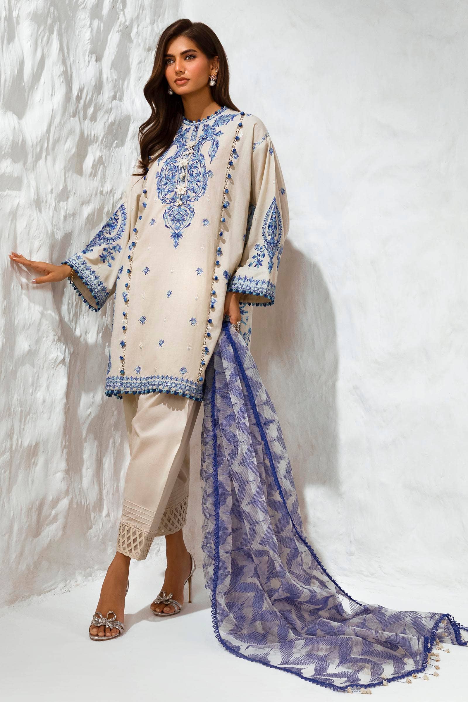 Sana Safinaz | Muzlin Summer 24 | 009A-CT - Pakistani Designer Dress - by Sana Safinaz | Type: Luxury - 100% Original at Saira Sultan