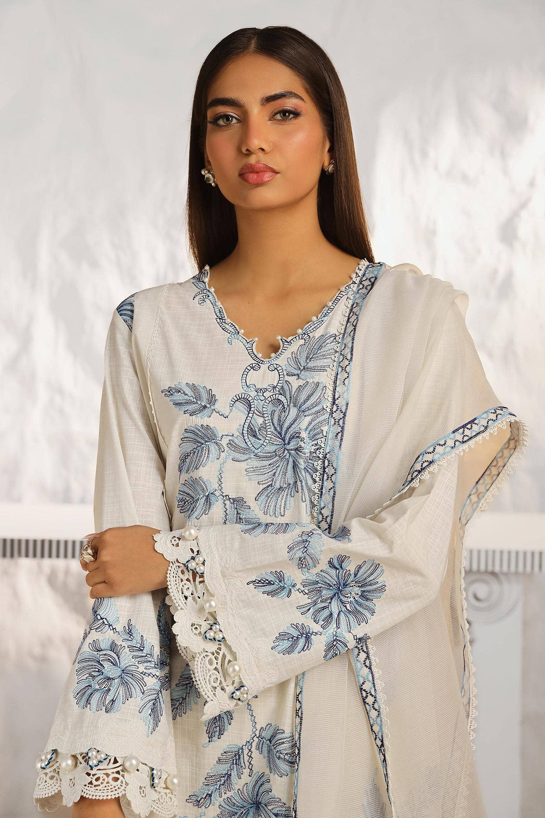 Sana Safinaz | Muzlin Summer 24 | 011A-CT - Pakistani Designer Dress - by Sana Safinaz | Type: Luxury - 100% Original at Saira Sultan