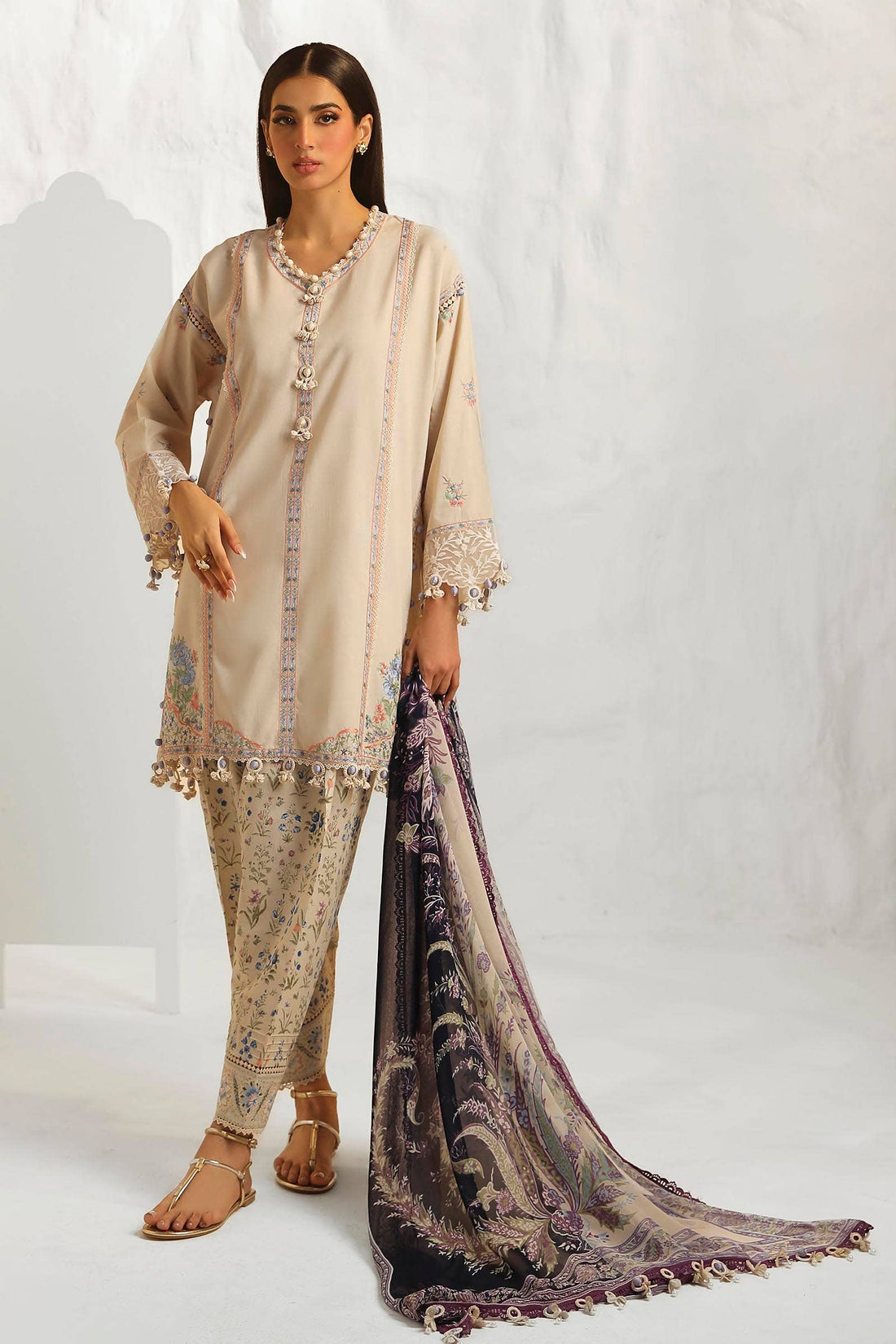 Sana Safinaz | Muzlin Summer 24 | 014A-CJ - Pakistani Designer Dress - by Sana Safinaz | Type: Luxury - 100% Original at Saira Sultan