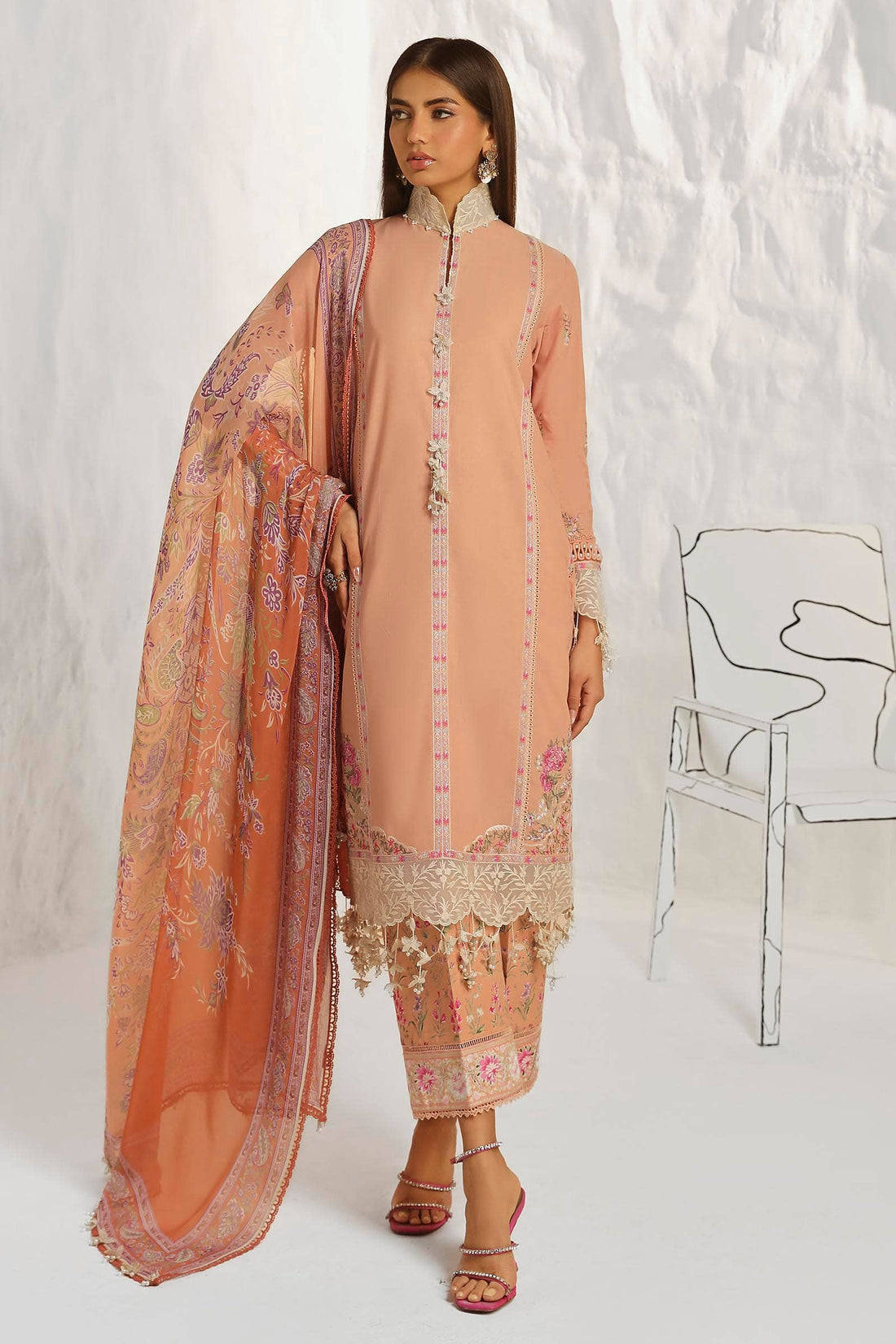 Sana Safinaz | Muzlin Summer 24 | 014B-CJ - Pakistani Designer Dress - by Sana Safinaz | Type: Luxury - 100% Original at Saira Sultan
