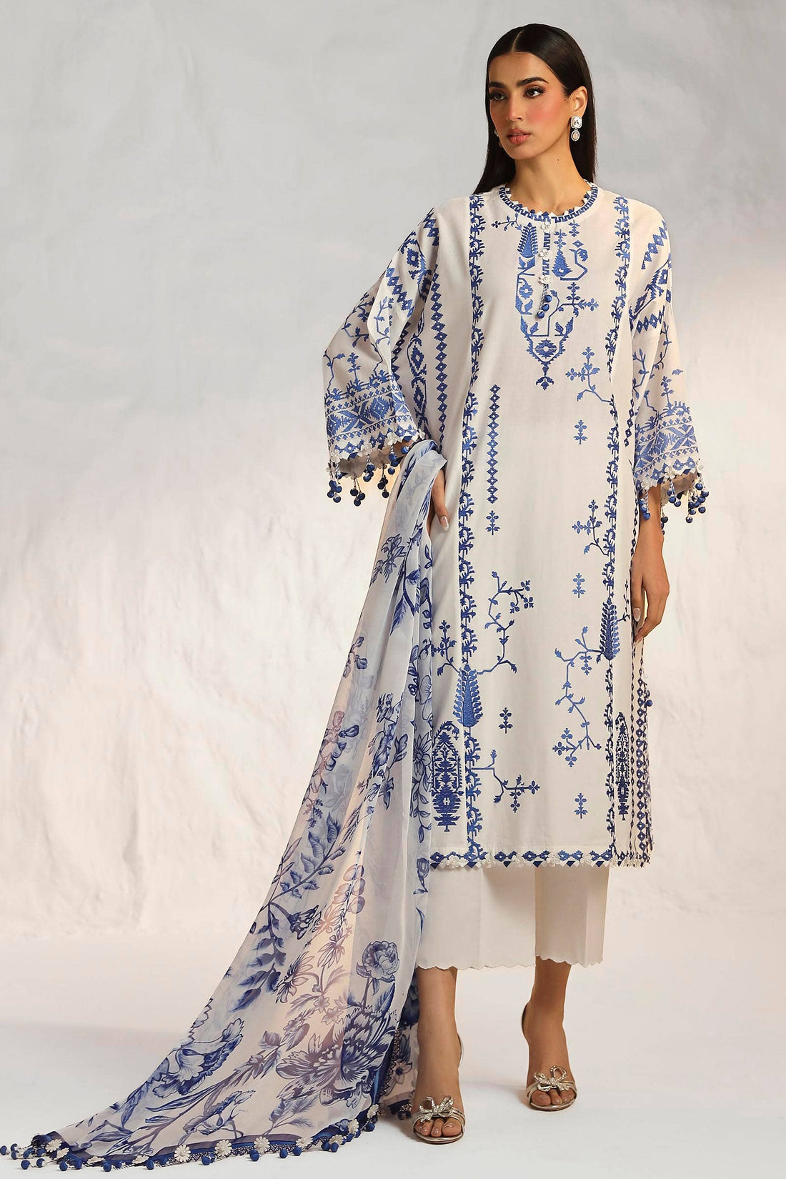 Sana Safinaz | Muzlin Summer 24 | 017A-CJ - Pakistani Designer Dress - by Sana Safinaz | Type: Luxury - 100% Original at Saira Sultan