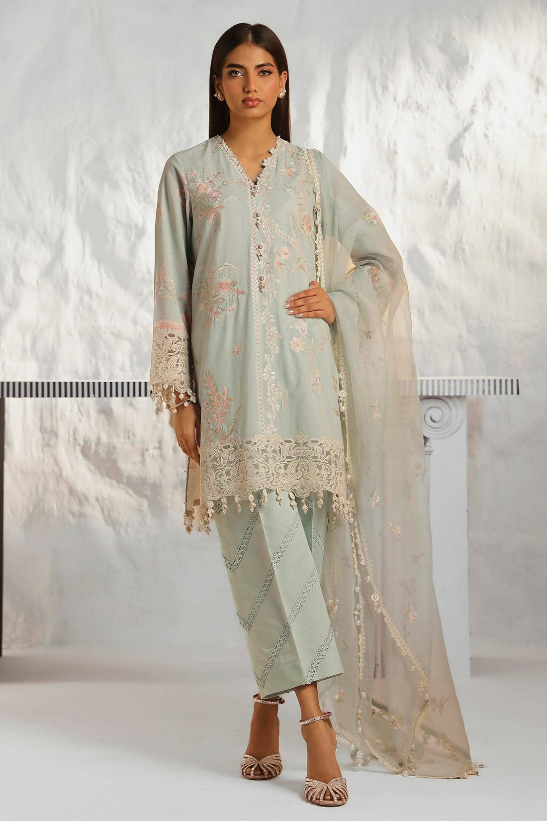 Sana Safinaz | Muzlin Summer 24 | 018A-CV - Pakistani Designer Dress - by Sana Safinaz | Type: Luxury - 100% Original at Saira Sultan