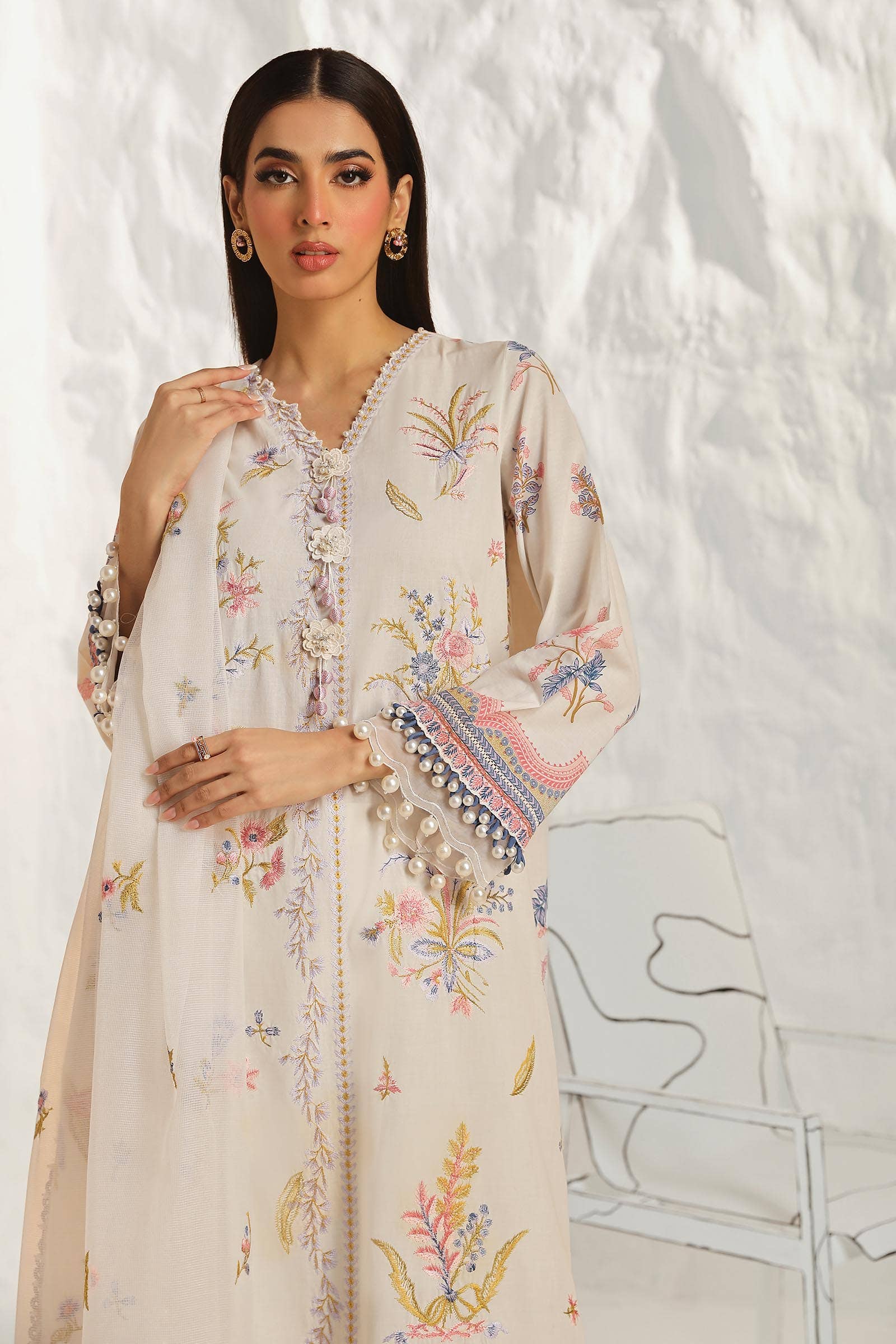 Sana Safinaz | Muzlin Summer 24 | 018B-CV - Pakistani Designer Dress - by Sana Safinaz | Type: Luxury - 100% Original at Saira Sultan