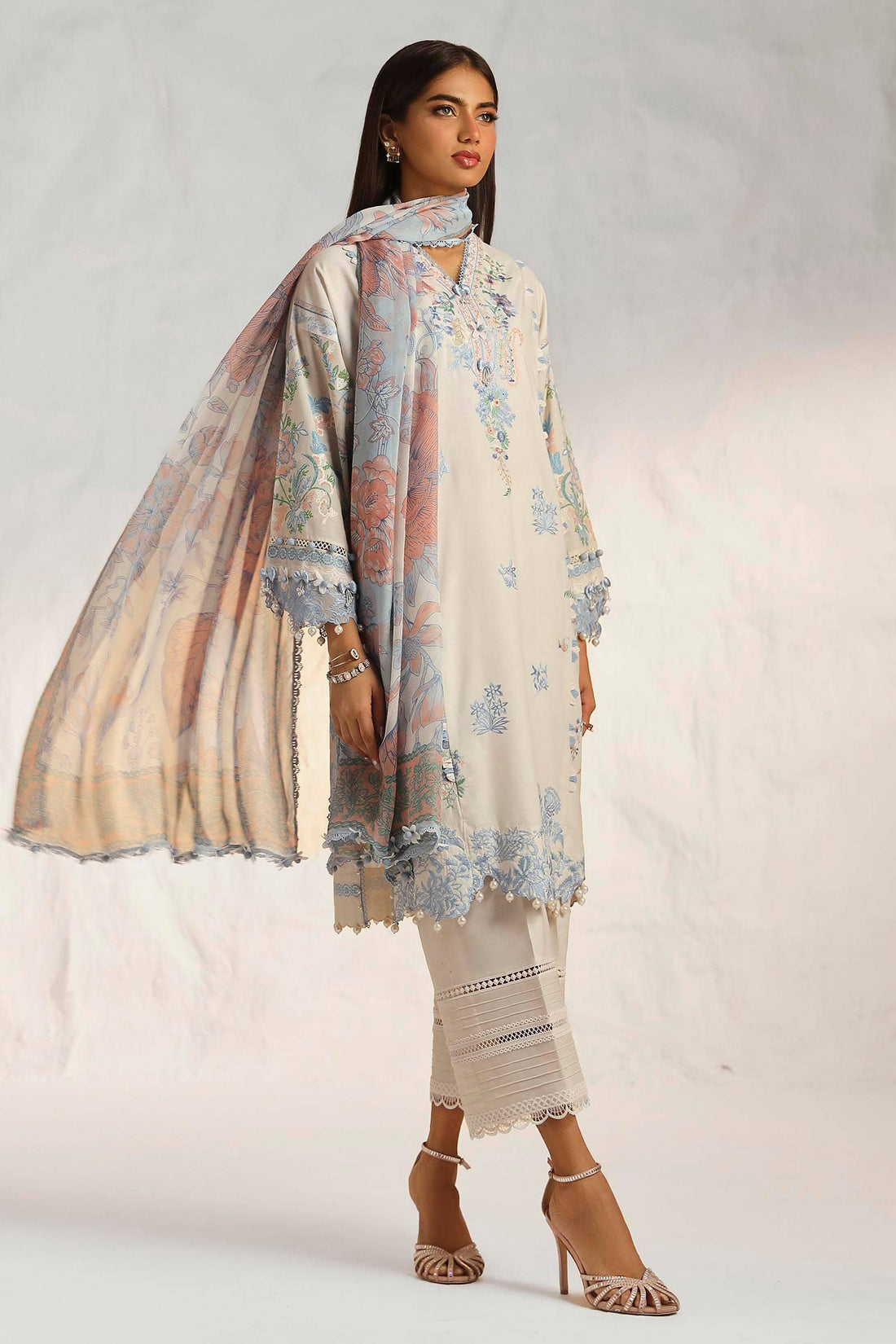 Sana Safinaz | Muzlin Summer 24 | 019A-CJ - Pakistani Designer Dress - by Sana Safinaz | Type: Luxury - 100% Original at Saira Sultan