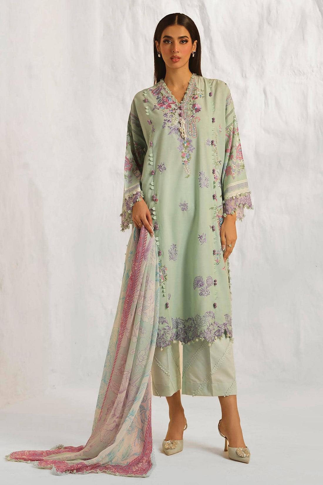 Sana Safinaz | Muzlin Summer 24 | 019B-CJ - Pakistani Designer Dress - by Sana Safinaz | Type: Luxury - 100% Original at Saira Sultan