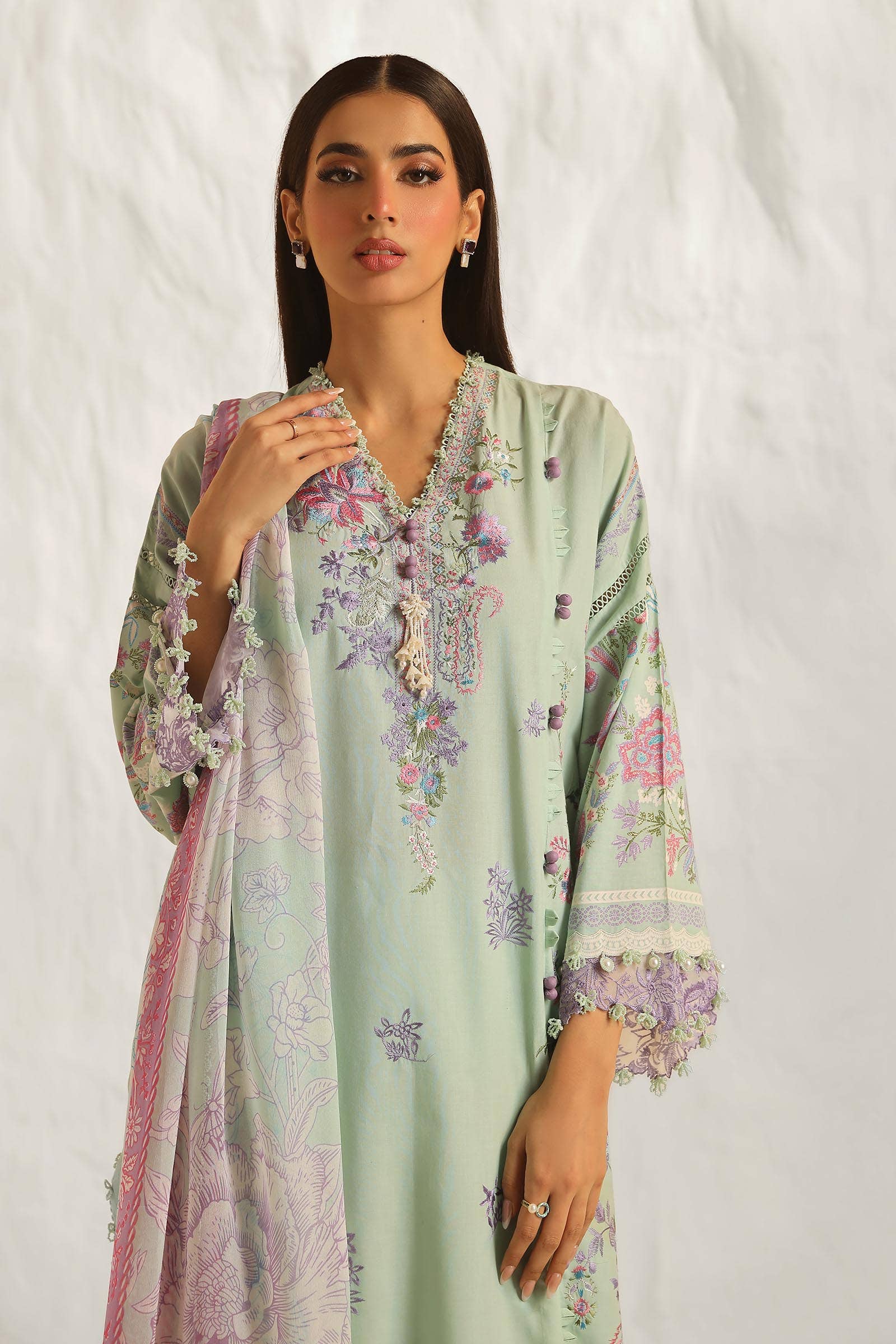 Sana Safinaz | Muzlin Summer 24 | 019B-CJ - Pakistani Designer Dress - by Sana Safinaz | Type: Luxury - 100% Original at Saira Sultan