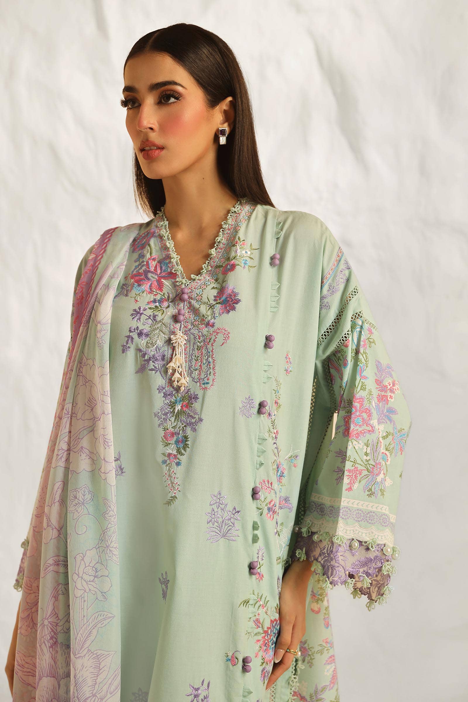 Sana Safinaz | Muzlin Summer 24 | 019B-CJ - Pakistani Designer Dress - by Sana Safinaz | Type: Luxury - 100% Original at Saira Sultan