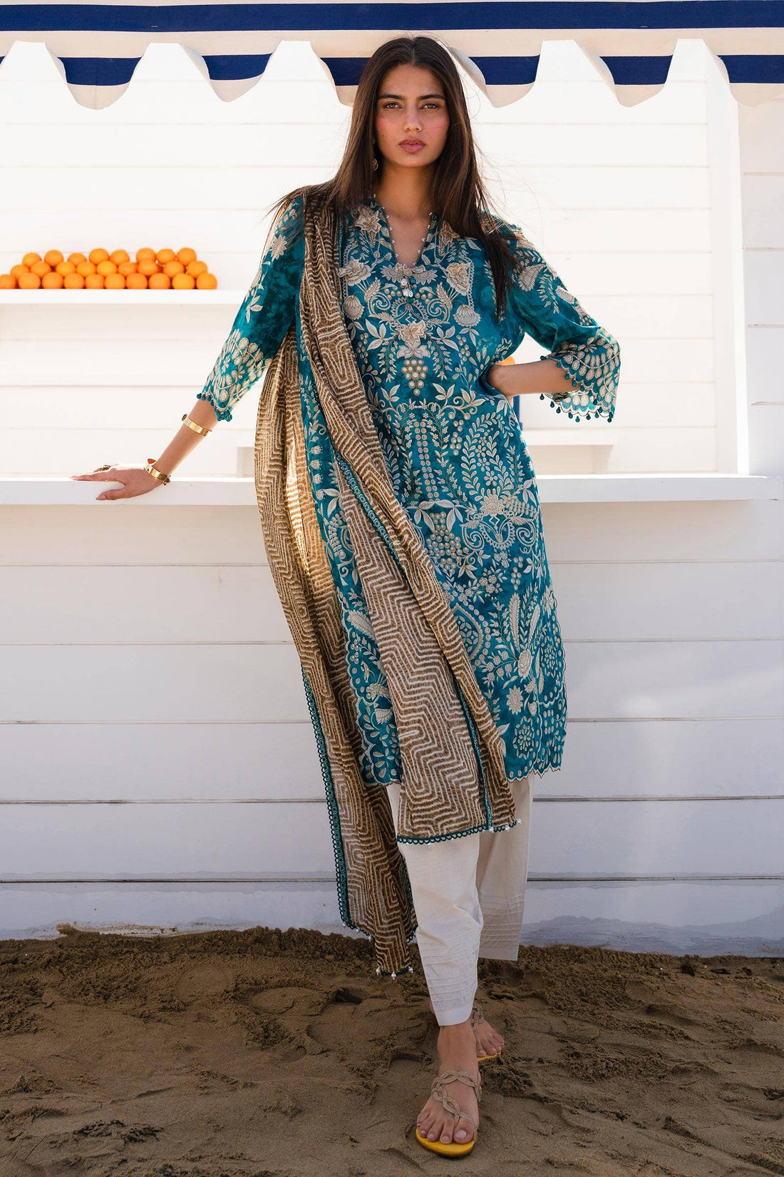 Sana Safinaz | Mahay Spring 24 | H241-018B-2BG - Pakistani Designer Dress - by Sana Safinaz | Type: Luxury - 100% Original at Saira Sultan