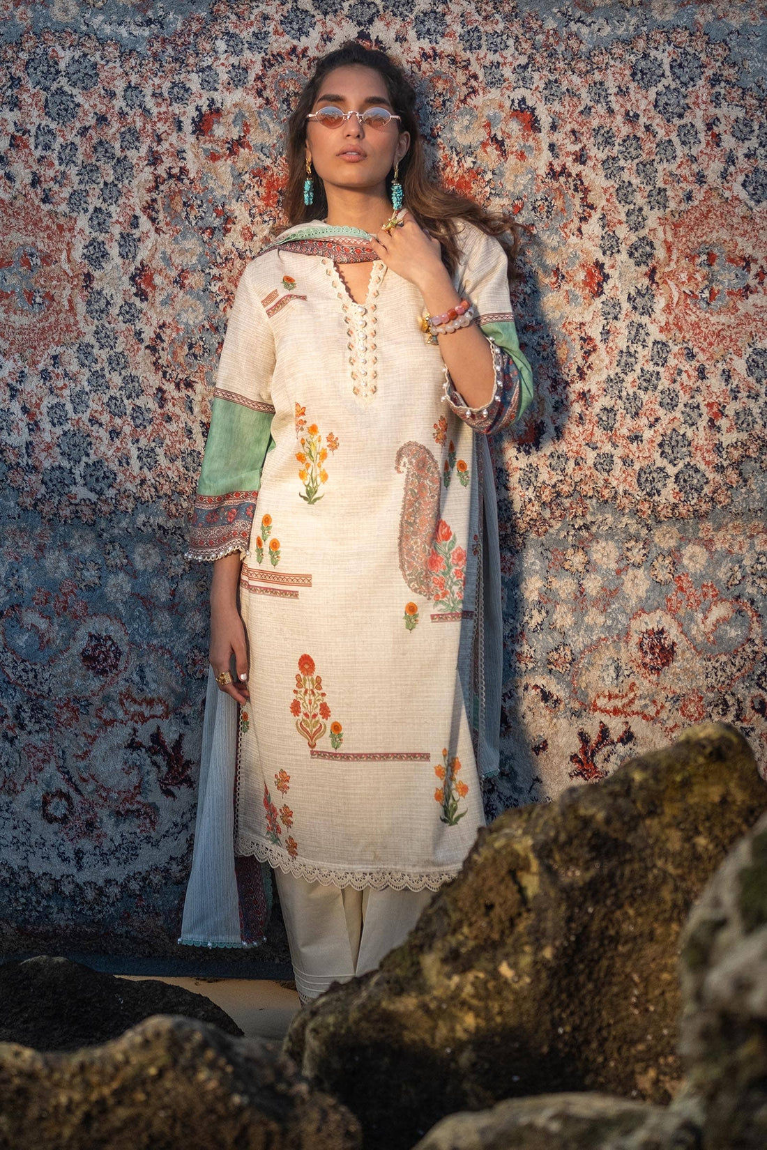 Sana Safinaz | Mahay Spring 24 | H241-022A-2BS - Pakistani Designer Dress - by Sana Safinaz | Type: Luxury - 100% Original at Saira Sultan