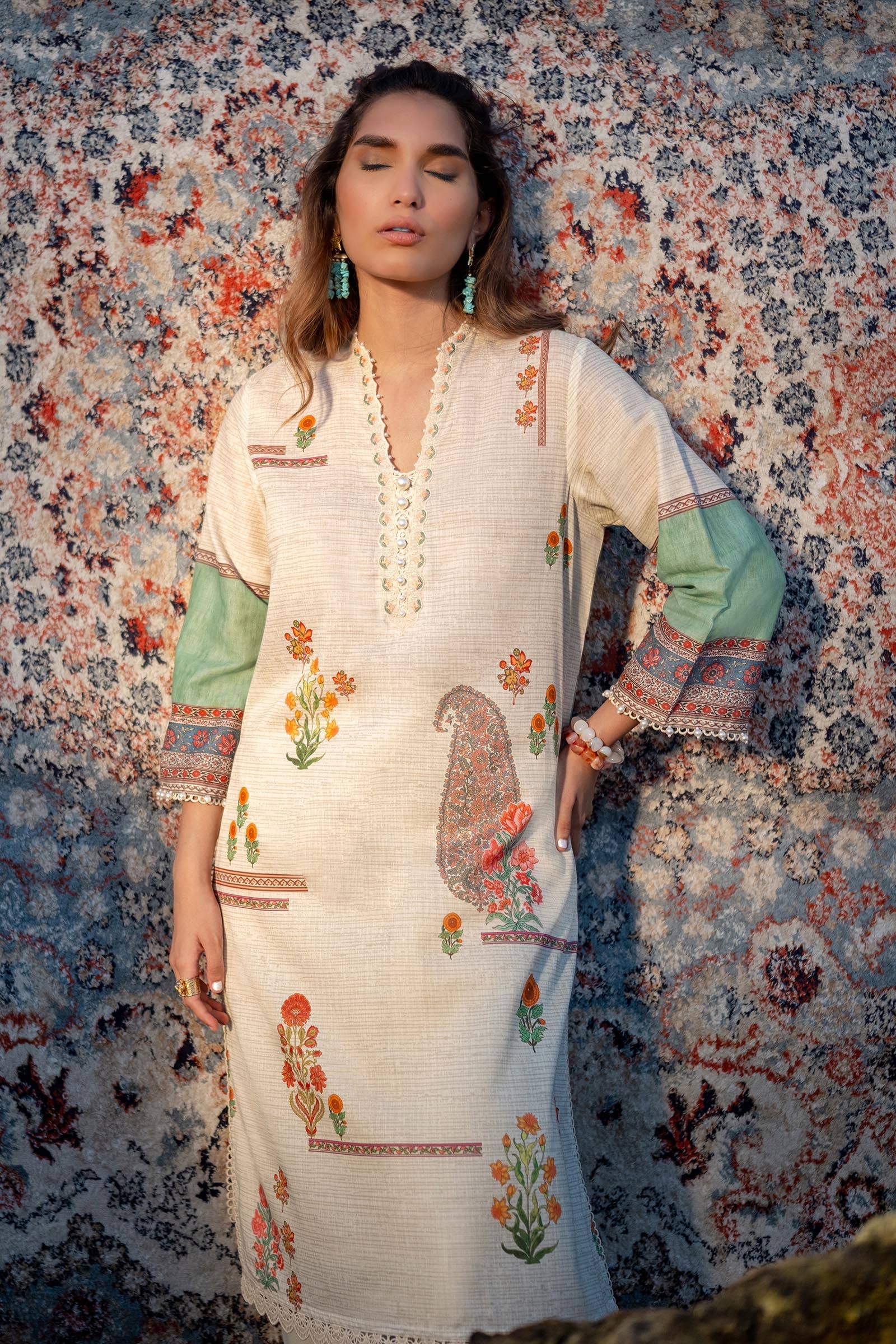 Sana Safinaz | Mahay Spring 24 | H241-022A-2BS - Pakistani Designer Dress - by Sana Safinaz | Type: Luxury - 100% Original at Saira Sultan