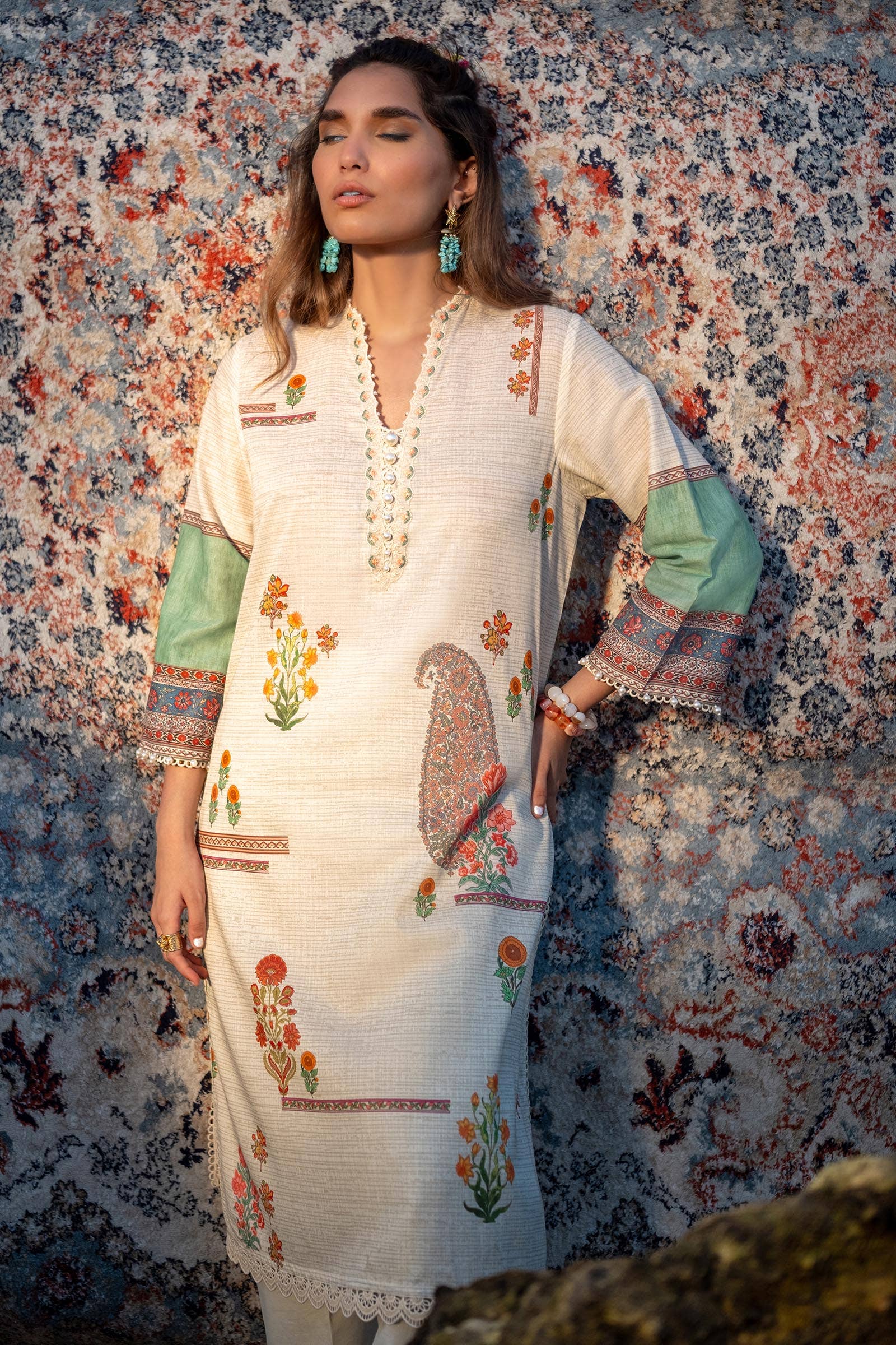 Sana Safinaz | Mahay Spring 24 | H241-022A-2BS - Pakistani Designer Dress - by Sana Safinaz | Type: Luxury - 100% Original at Saira Sultan