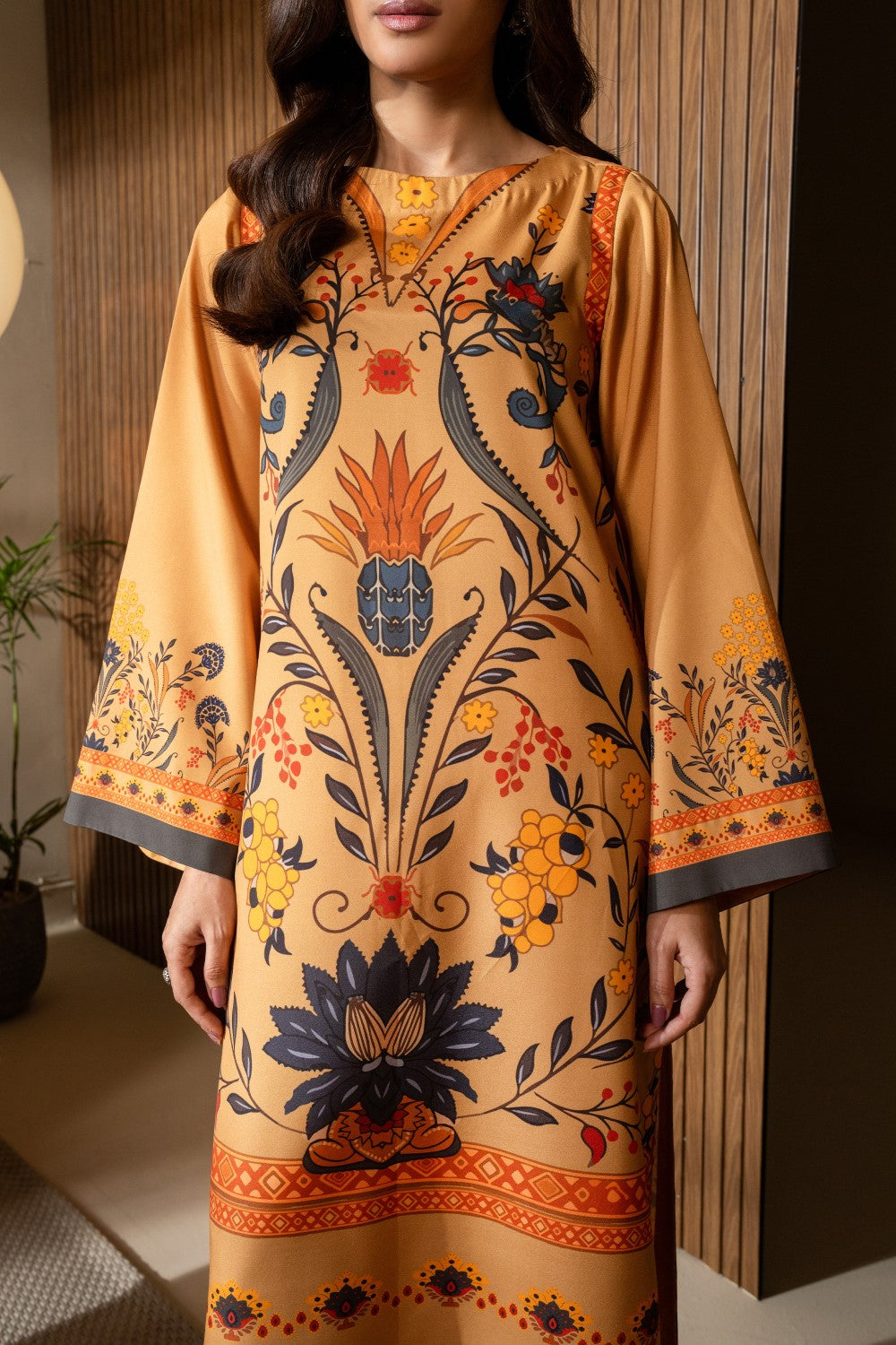 Maryum N Maria | Nazm Collection | MARA - MS50464 M Pale Peach Silk
