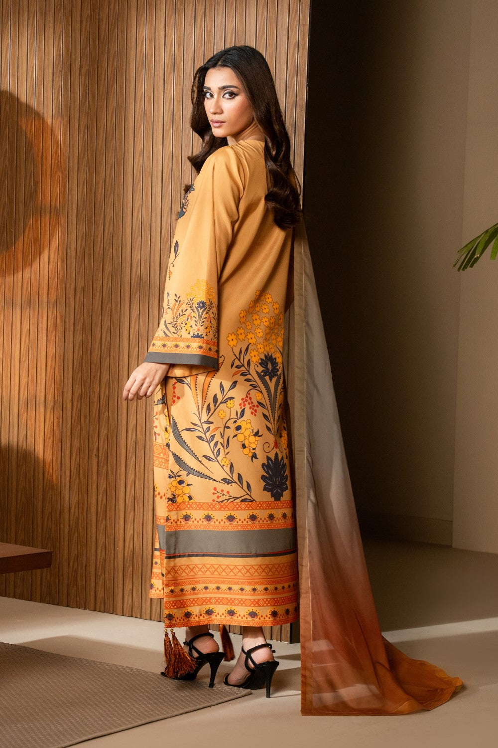 Maryum N Maria | Nazm Collection | MARA - MS50464 XS Pale Peach Silk