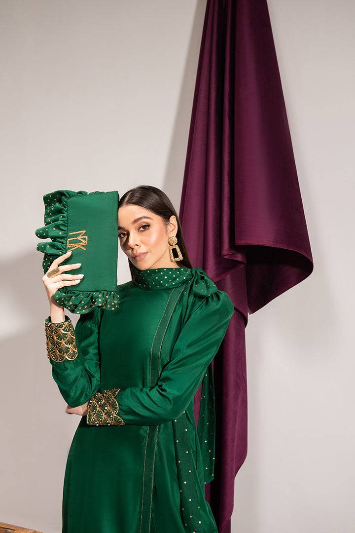 Maria Osama Khan | Tiffany Formals | Emerald - Pakistani Designer Dress - by Maria Osama Khan | Type: Formal - 100% Original at Saira Sultan