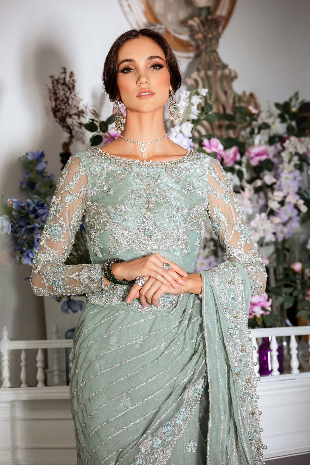 Maria B | Bridal Couture | Helene - Pakistani Designer Dress - by Maria B | Type: Ladies Clothes - 100% Original at Saira Sultan