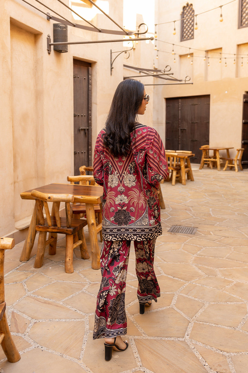 Saira Rizwan | Resort Collection 25 | ROSA-SRRC03-25 XS Maroon Silk