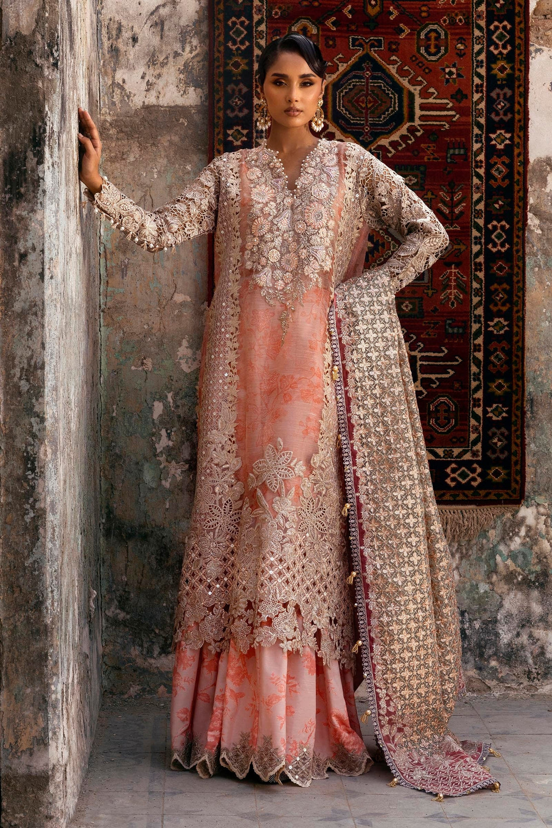 Sana Safinaz | Nura Festive 25 | N252-001-3CX XS Coral Organza