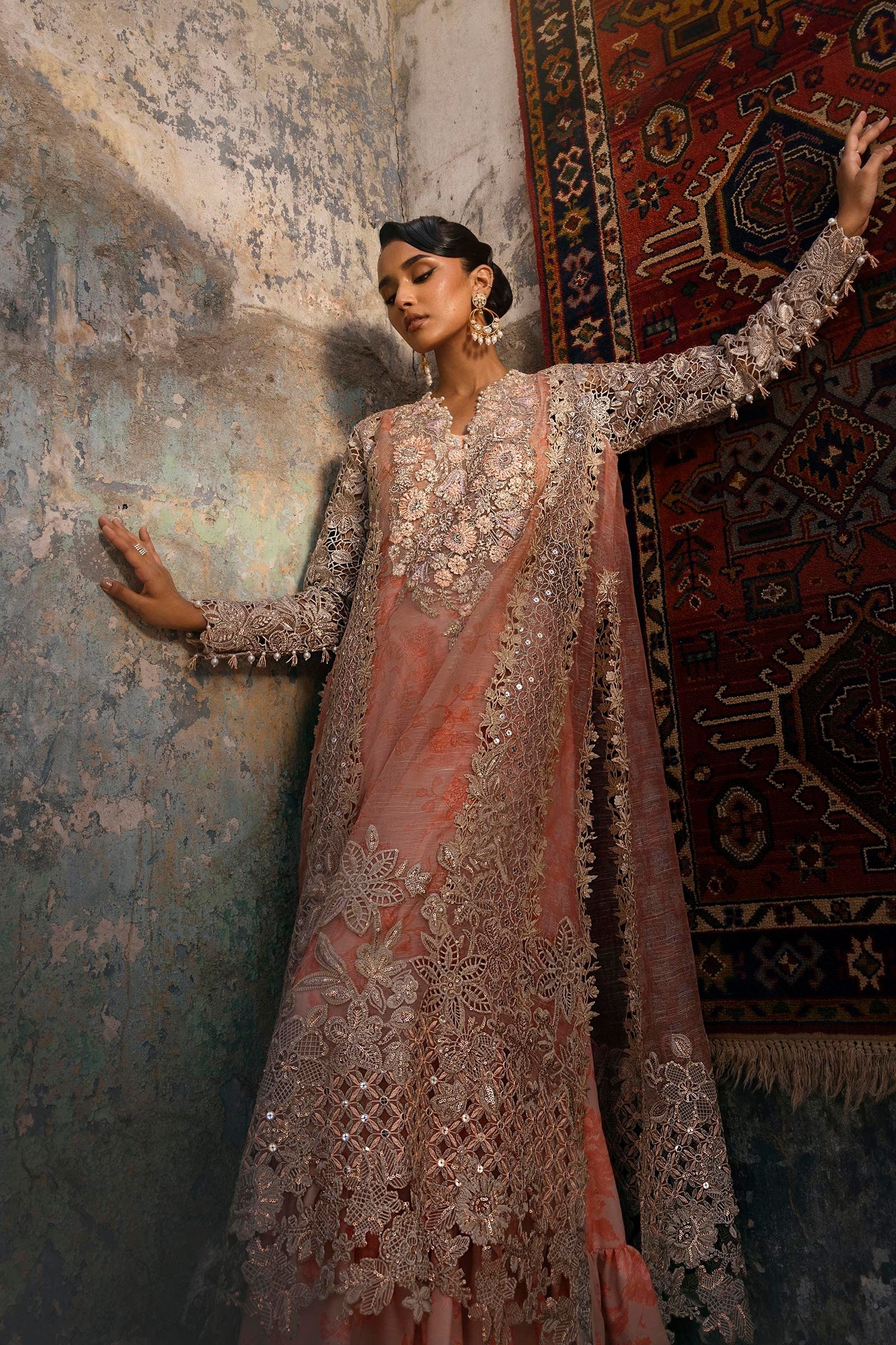 Sana Safinaz | Nura Festive 25 | N252-001-3CX L Coral Organza