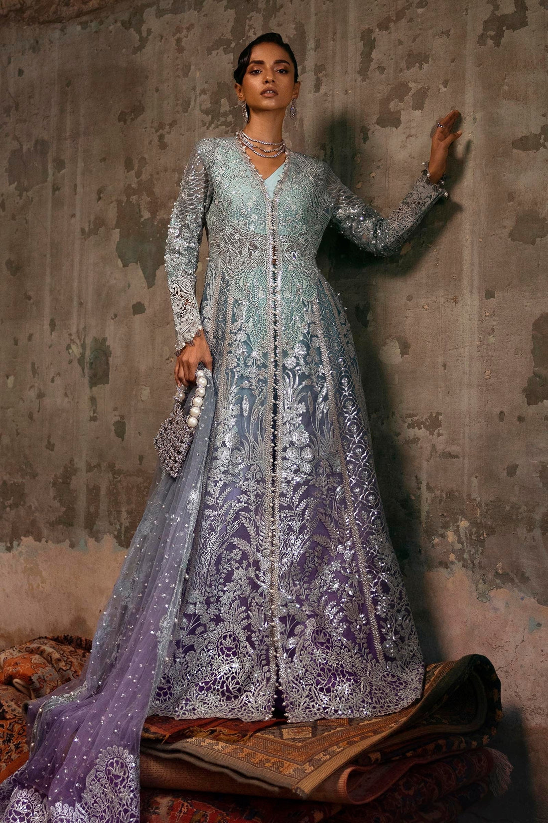 Sana Safinaz | Nura Festive 25 | N252-002-3CX XS Ice Blue Organza