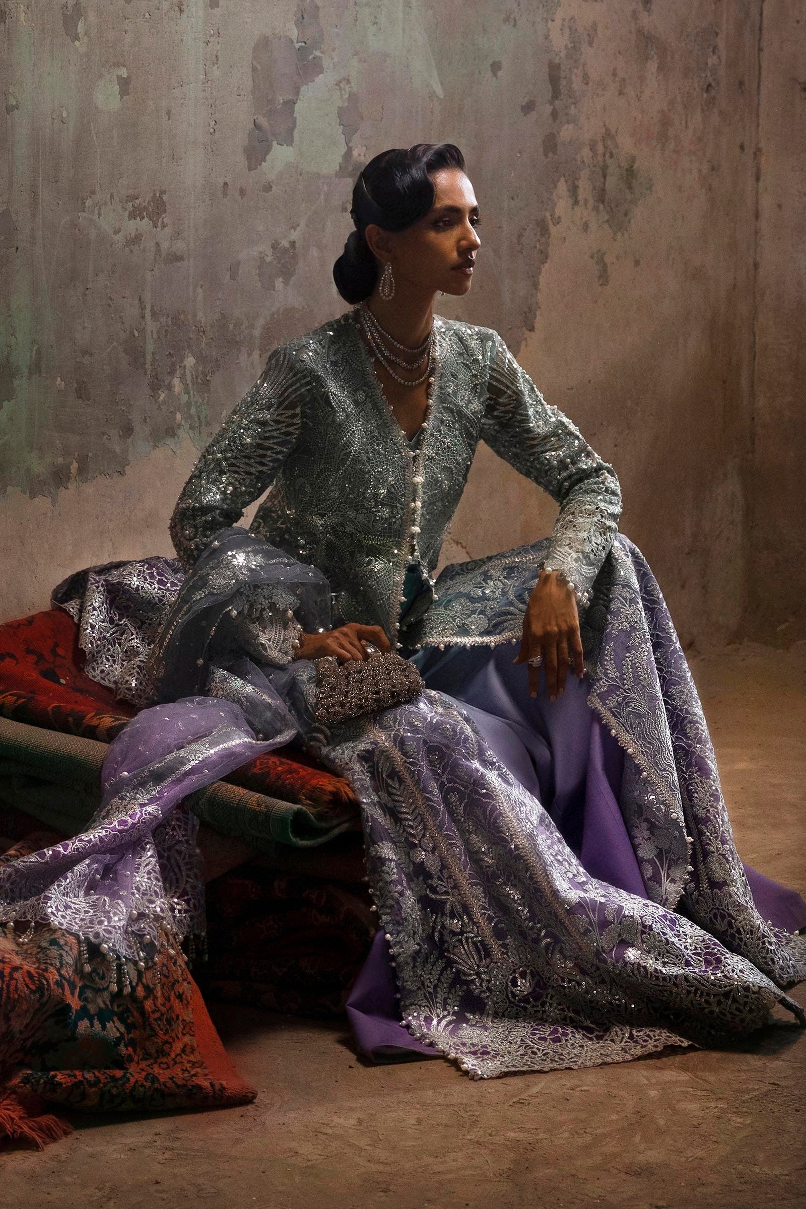 Sana Safinaz | Nura Festive 25 | N252-002-3CX L Ice Blue Organza