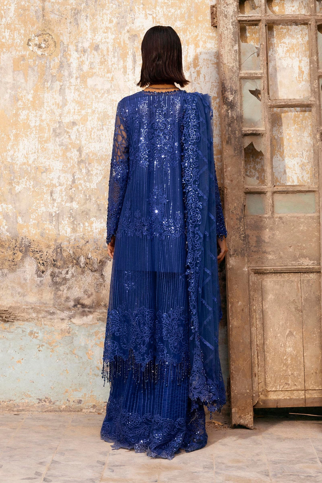 Sana Safinaz | Nura Festive 25 | N252-003-3CX XS Navy Blue Net