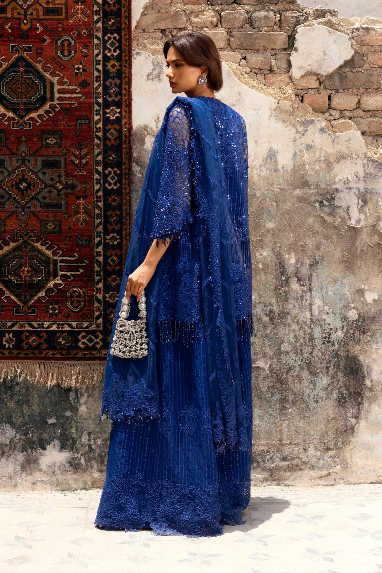 Sana Safinaz | Nura Festive 25 | N252-003-3CX M Navy Blue Net