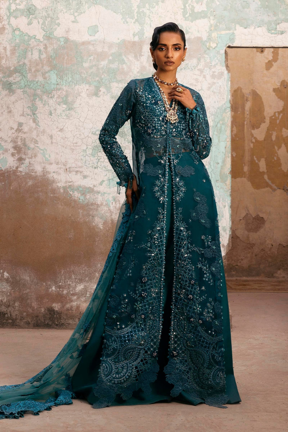 Sana Safinaz | Nura Festive 25 | N252-008-3CX XS Emerald Green Organza