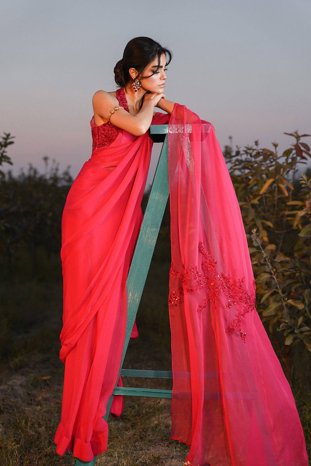 Nilofer Shahid | Verve Summer 24 | Radiant Rebel (Saree) - Pakistani Designer Dress - by Nilofer Shahid | Type: Formal - 100% Original at Saira Sultan