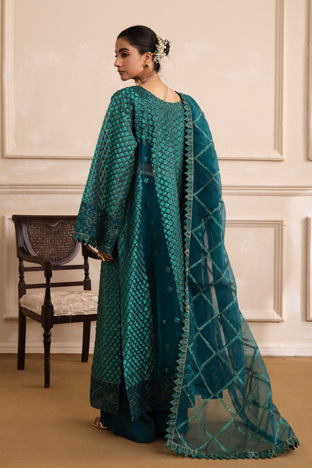 Maryum N Maria | Izara Formals | NOUR - MW40039 XS Emerald Green Organza
