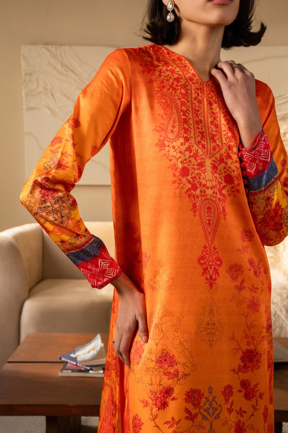 Maryum N Maria | Nazm Collection | OPHELIA - MS50457 M Orange Silk