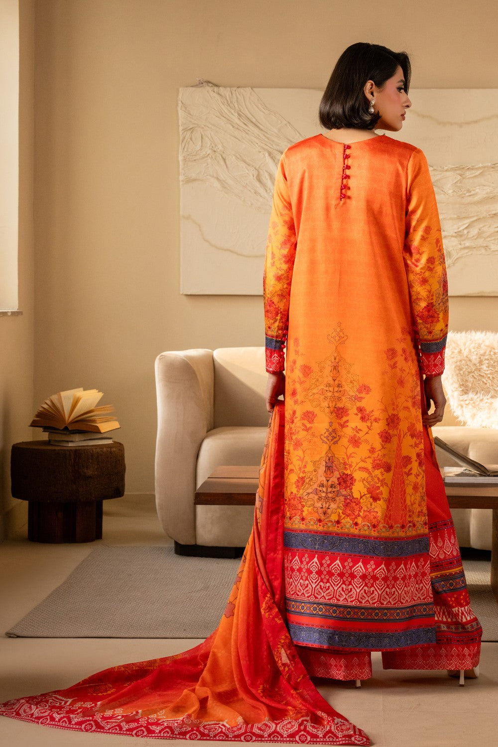 Maryum N Maria | Nazm Collection | OPHELIA - MS50457 XS Orange Silk