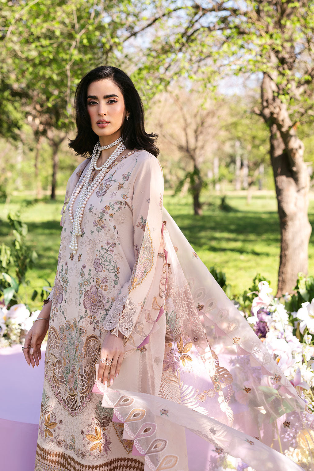 Ramsha | Riwayat Lawn Collection | Y-1308 M Ivory Lawn