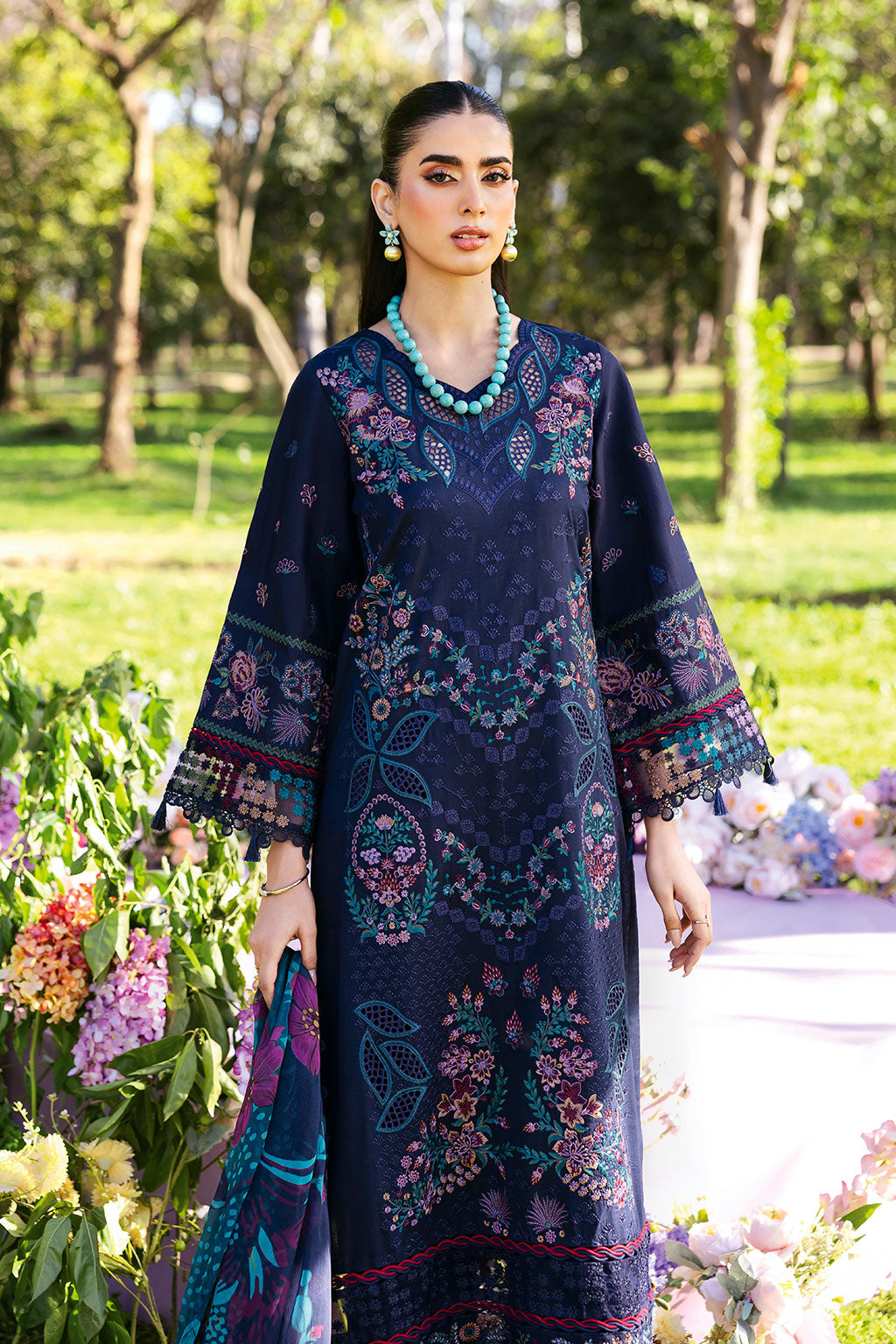 Ramsha | Riwayat Lawn Collection | Y-1307 M Navy Blue Lawn