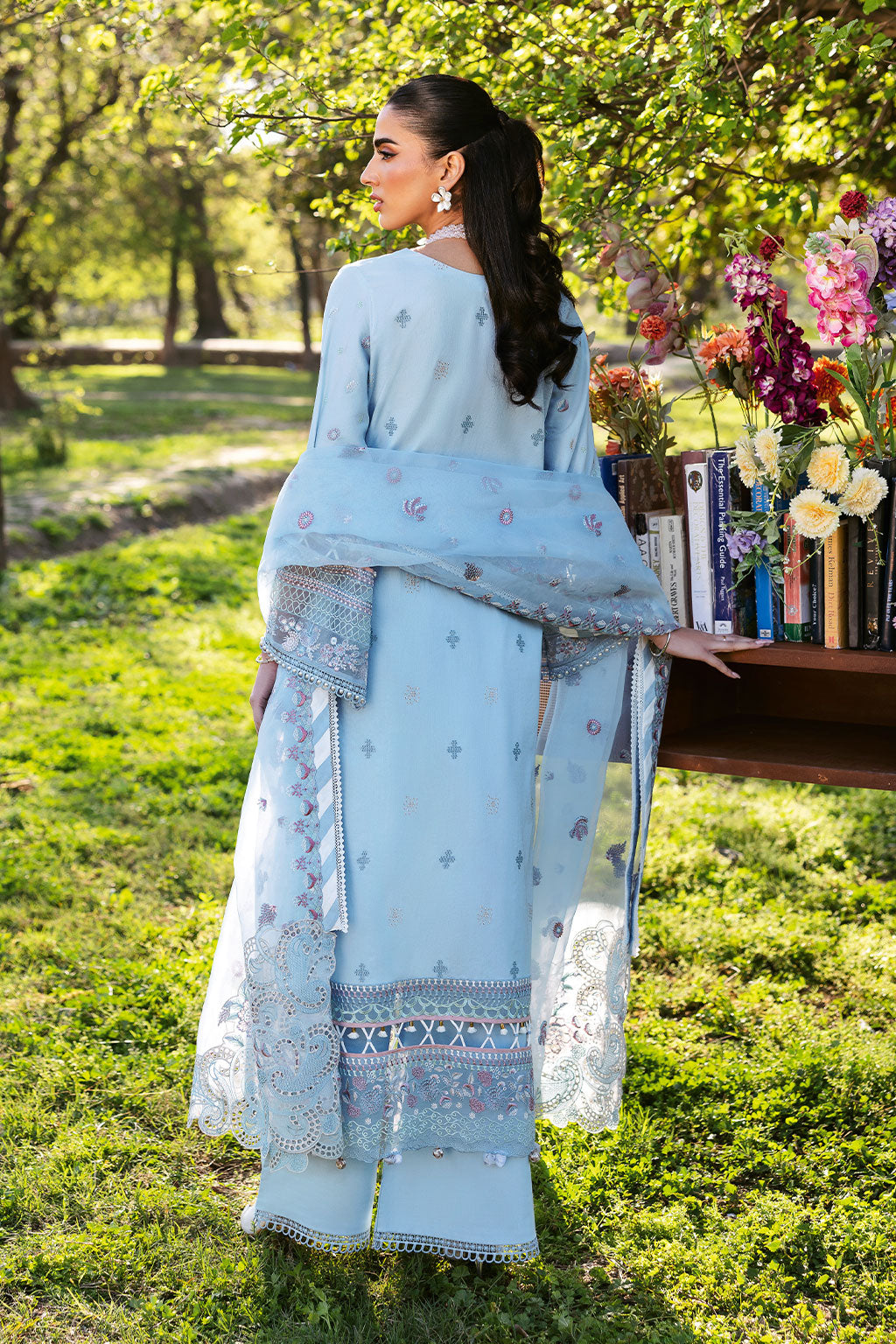 Ramsha | Riwayat Lawn Collection | Y-1306 S Light Blue Lawn