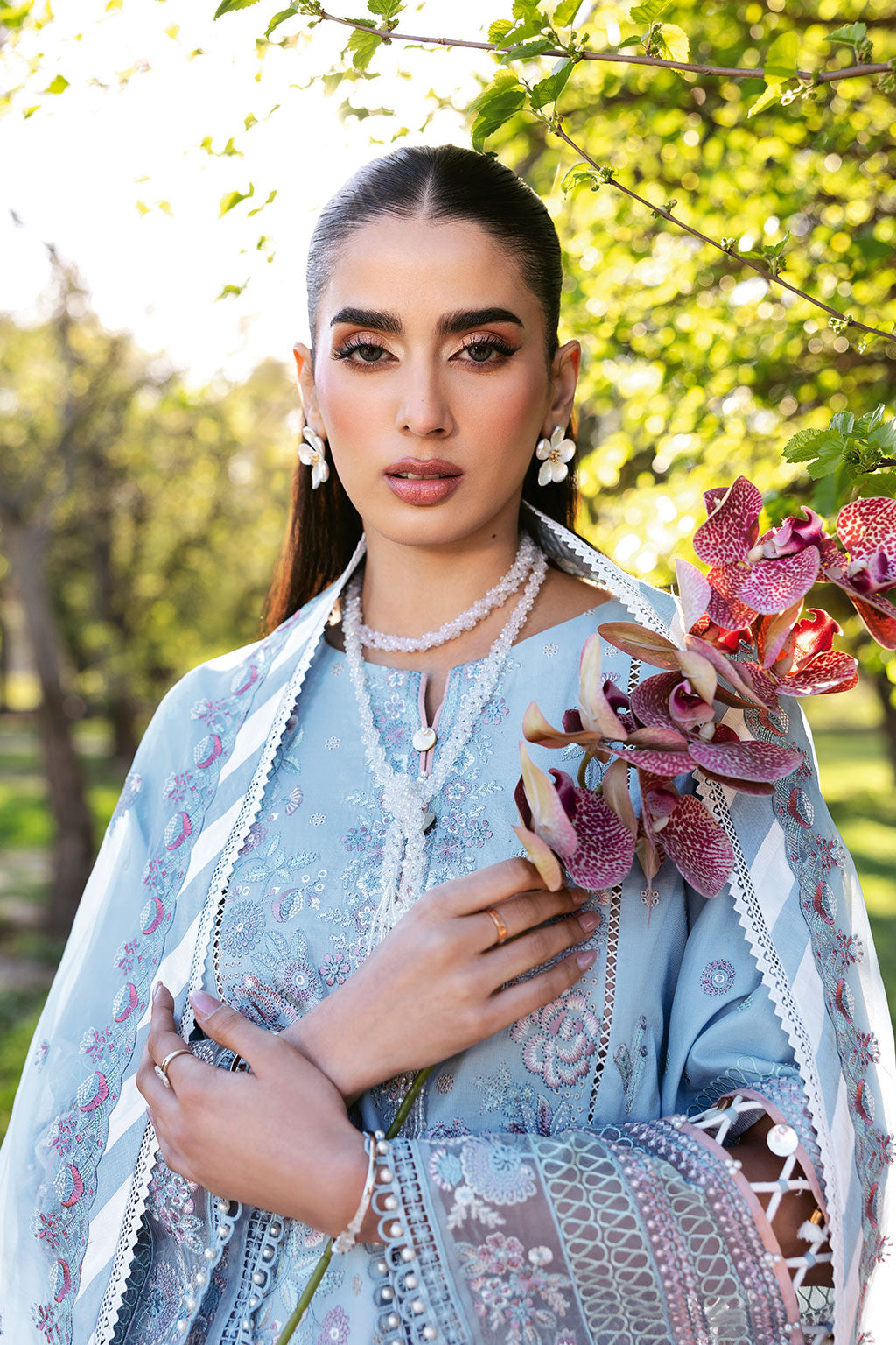 Ramsha | Riwayat Lawn Collection | Y-1306 L Light Blue Lawn