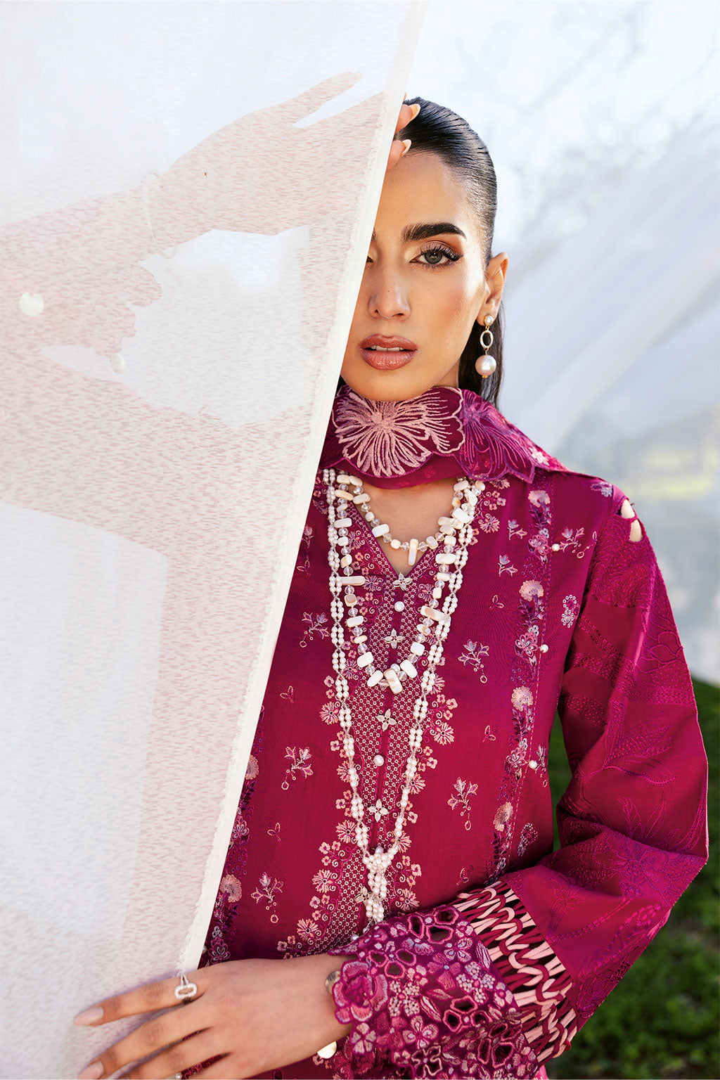 Ramsha | Riwayat Lawn Collection | Y-1301 XL Magenta Lawn