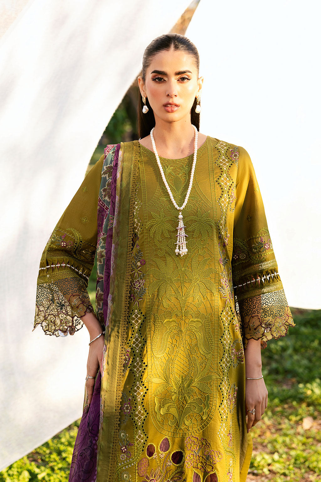 Ramsha | Riwayat Lawn Collection | Y-1303 XL Mehndi Green Lawn
