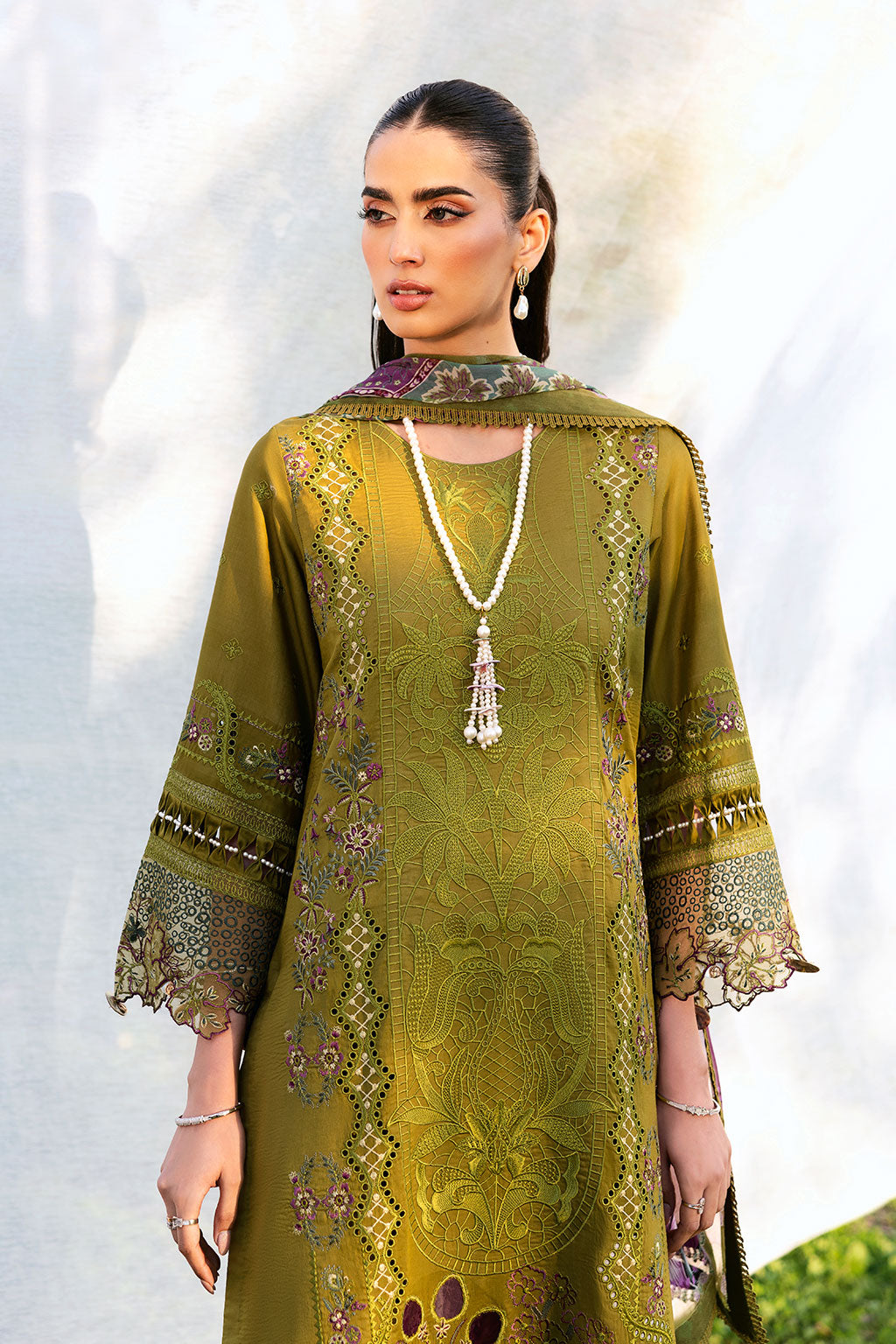 Ramsha | Riwayat Lawn Collection | Y-1303 M Mehndi Green Lawn