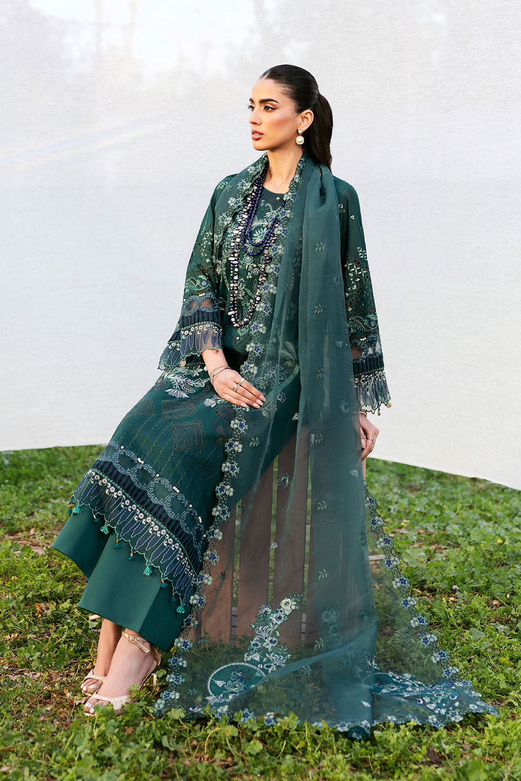 Ramsha | Riwayat Lawn Collection | Y-1304 XL Teal Green Lawn