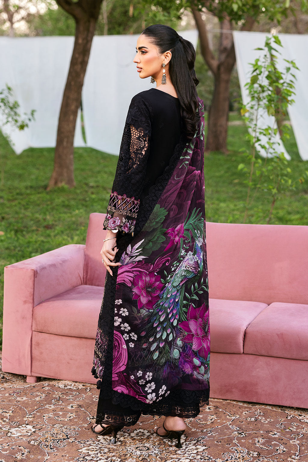 Ramsha | Riwayat Lawn Collection | Y-1302 XS Black Lawn