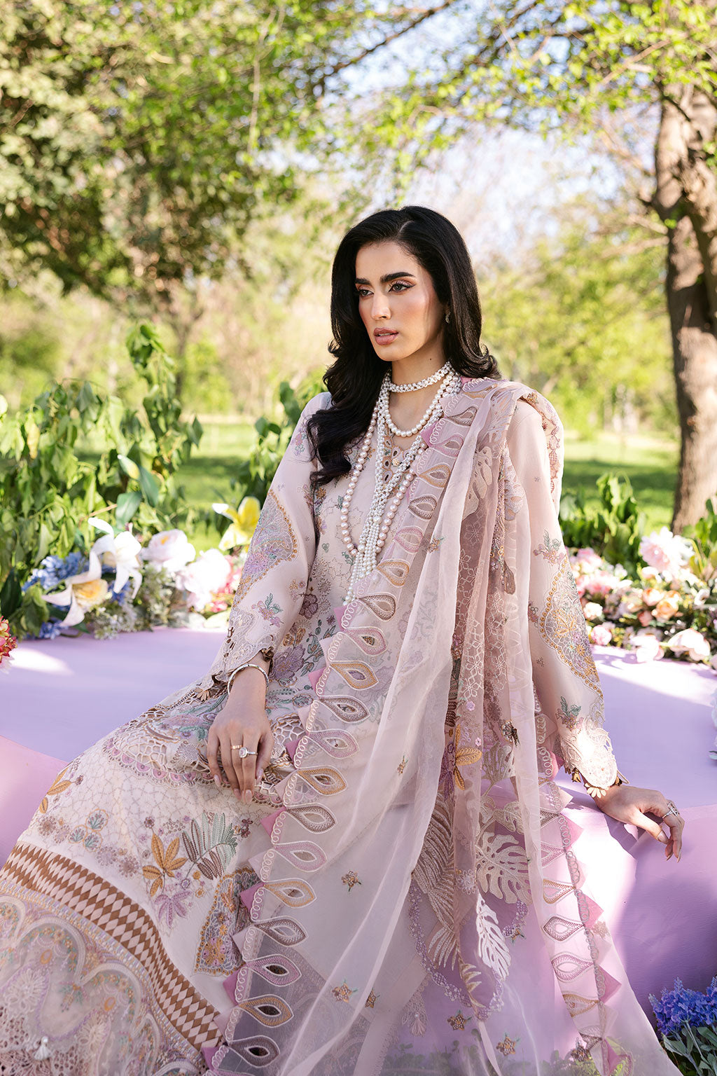 Ramsha | Riwayat Lawn Collection | Y-1308 L Ivory Lawn