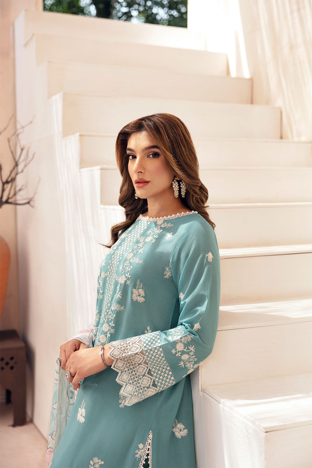 Ramsha | Andaaz Collection | Z-1004 XL Ice Blue Lawn