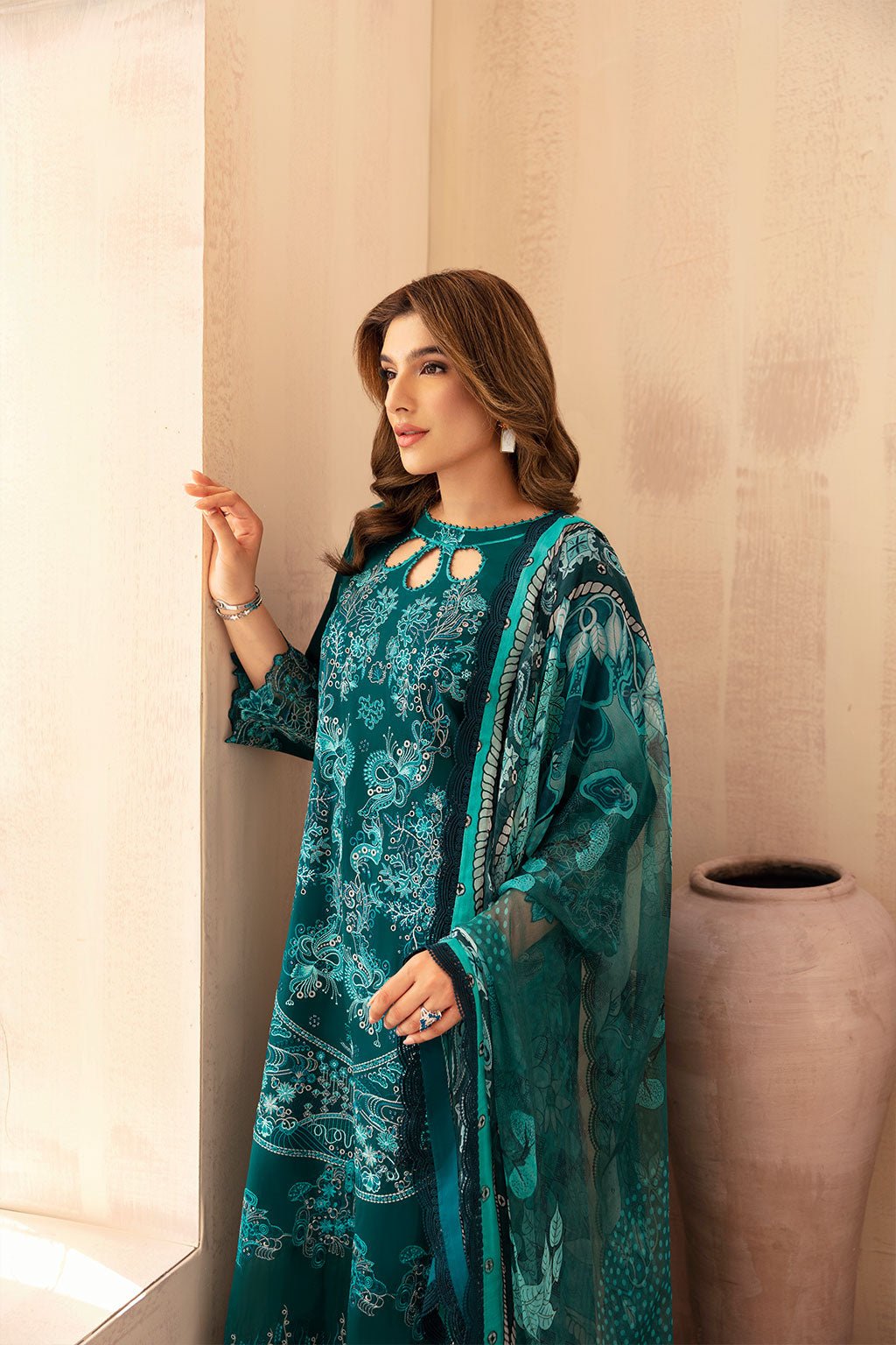 Ramsha | Andaaz Collection | Z-1009 L Teal Green Lawn