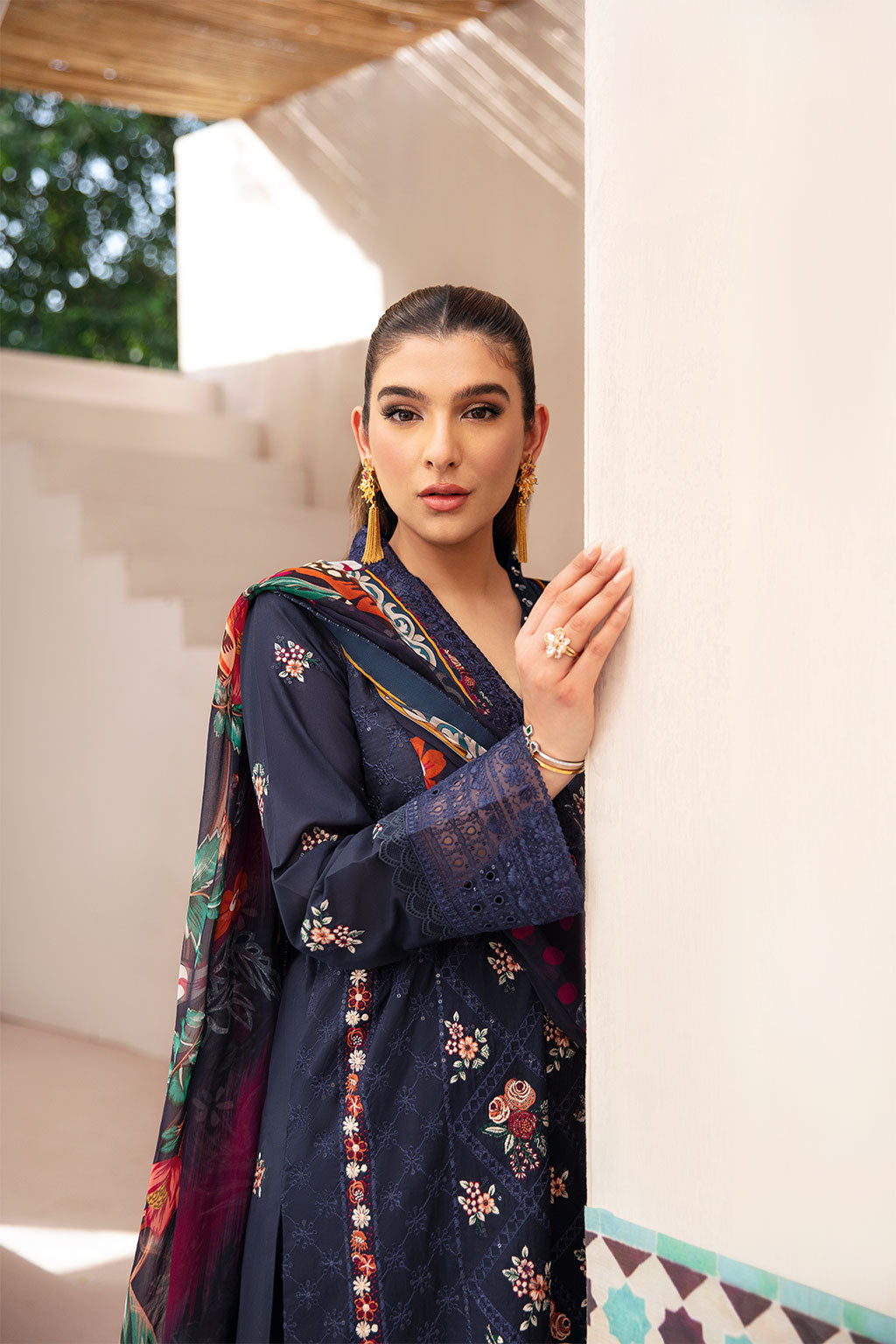 Ramsha | Andaaz Collection | Z-1007 M Navy Blue Lawn