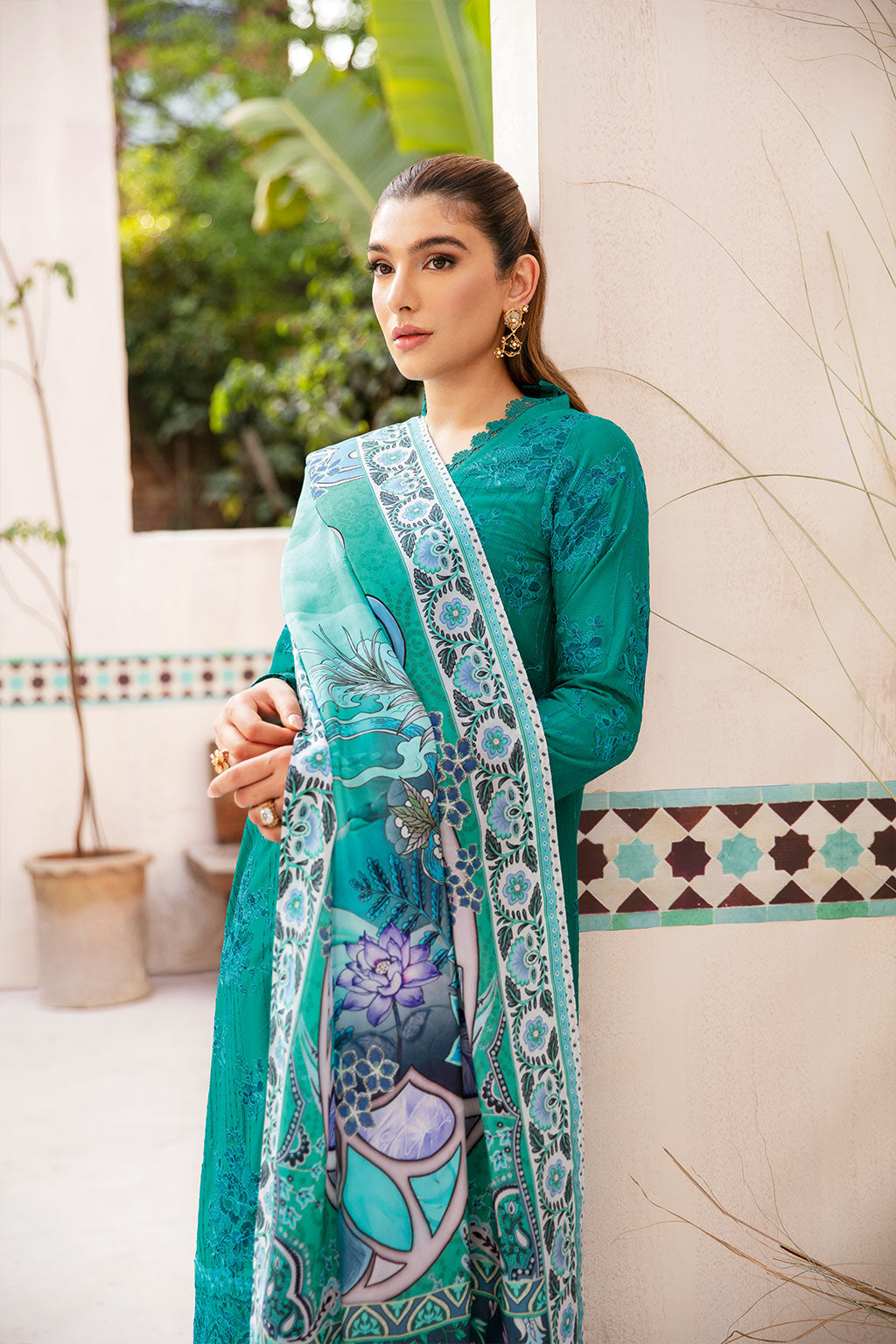 Ramsha | Andaaz Collection | Z-1002 L Emerald Green Lawn
