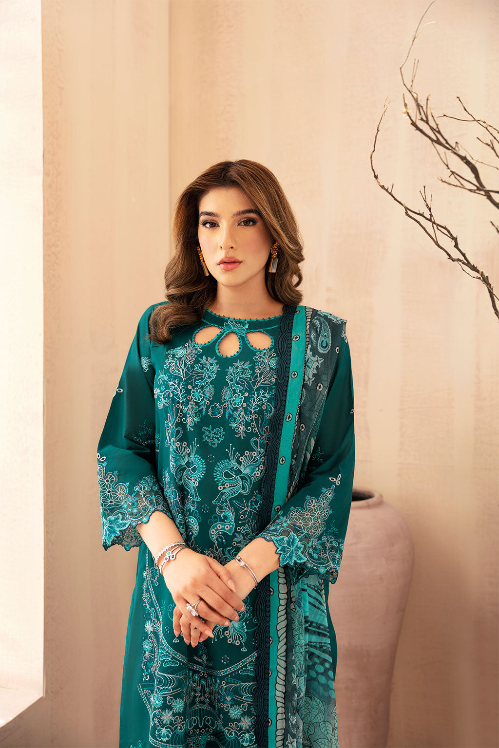 Ramsha | Andaaz Collection | Z-1009 M Teal Green Lawn